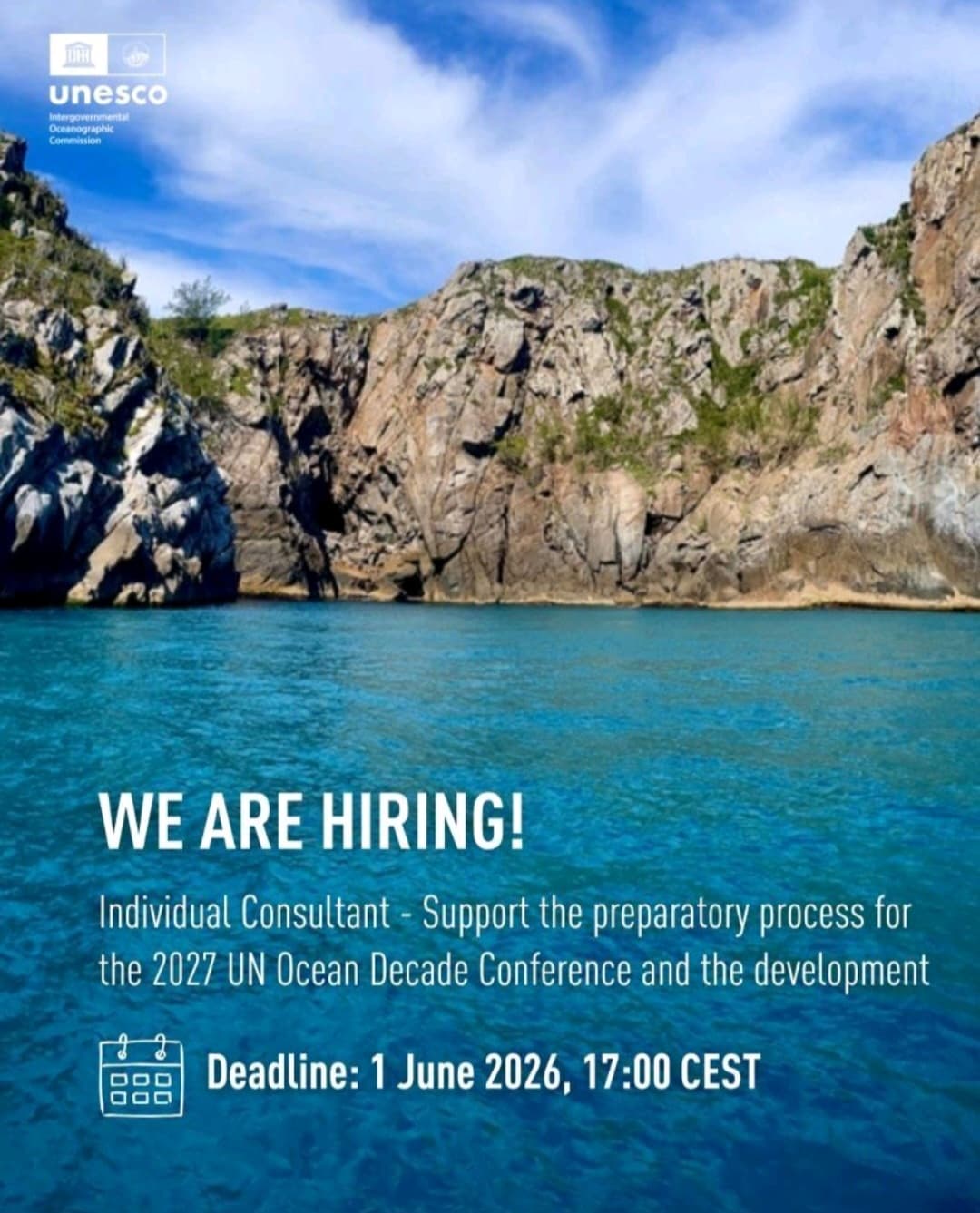 UNESCO now hiring Individual Consultant for 2027 UN Ocean Decade Conference – Remote Consultancy (Deadline 1 June 2026)