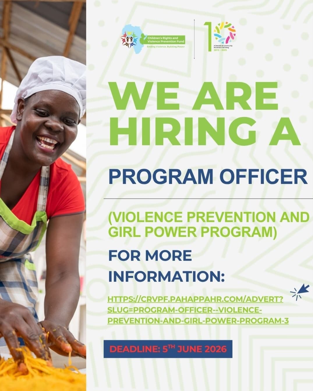 Program Officer – Violence Prevention and Girl Power Program