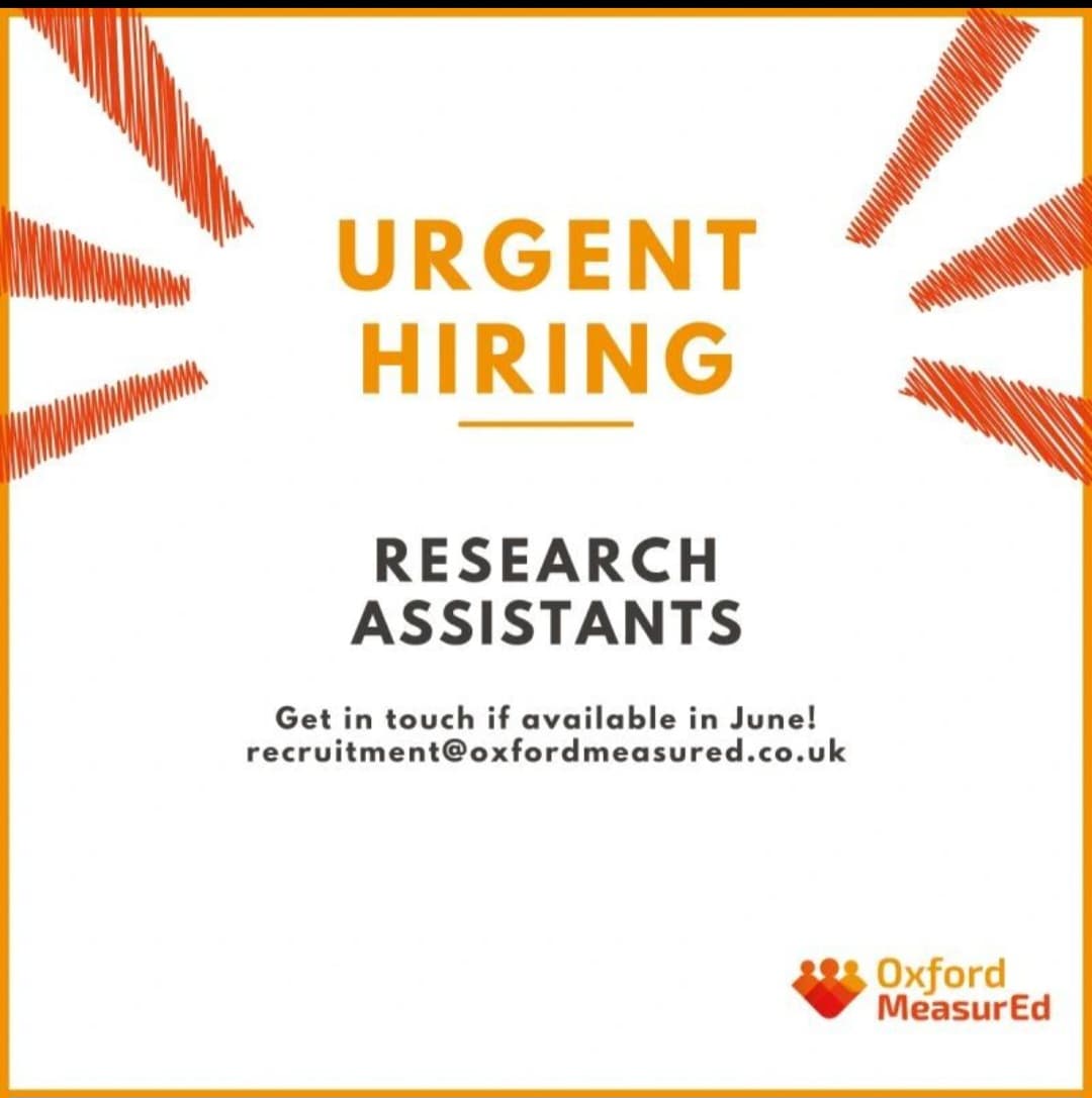 Oxford MeasurEd is hiring Research Assistants | Earn up to £200 per day