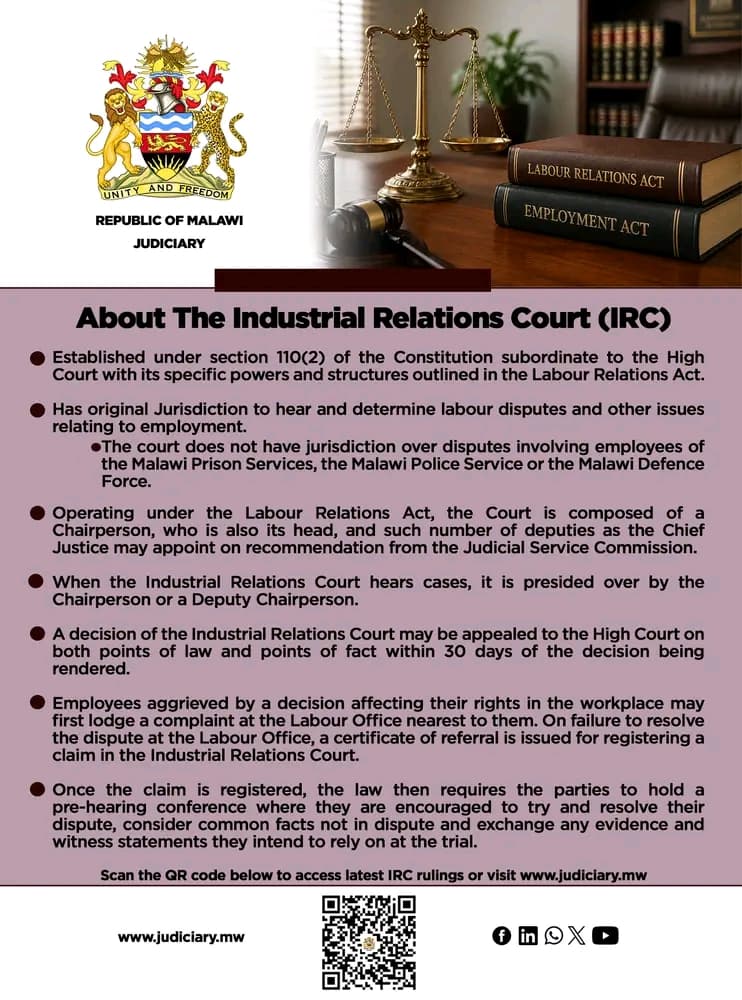 ABOUT THE INDUSTRIAL RELATIONS COURT in Malawi