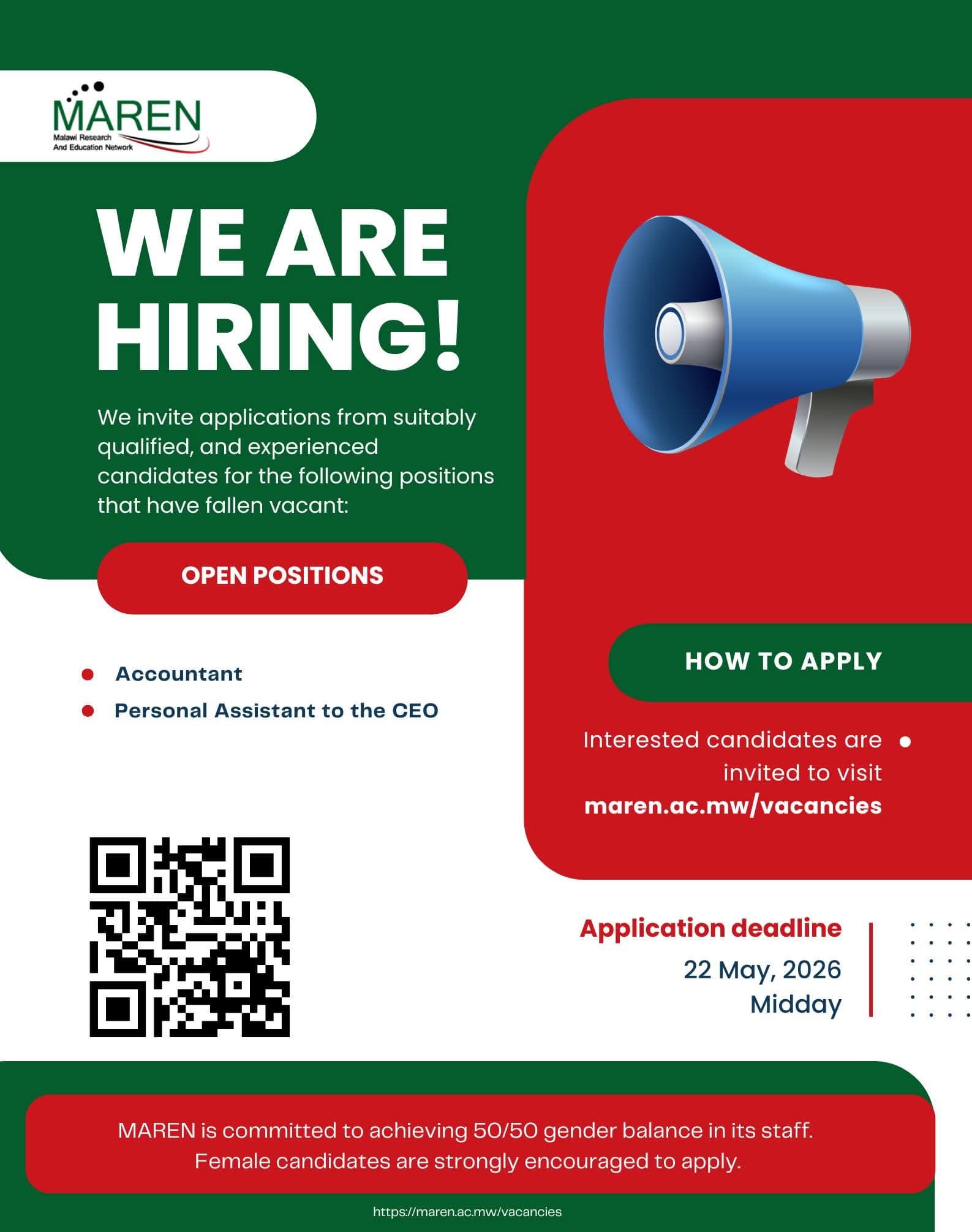 🚨 CAREER OPPORTUNITY AT MAREN!