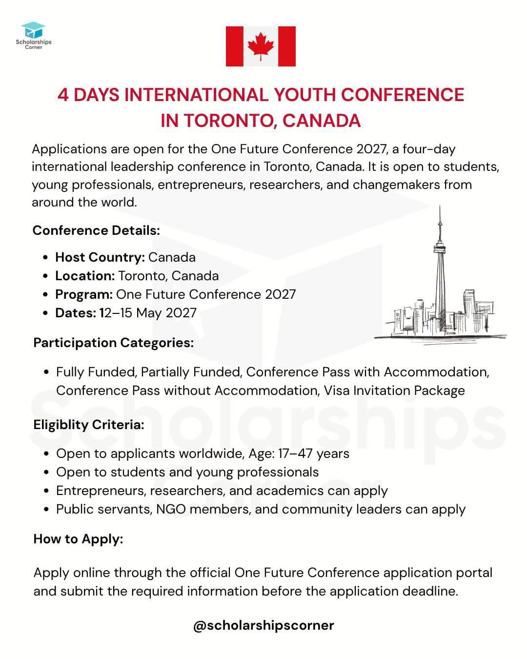 🇨🇦 ONE FUTURE CONFERENCE 2027 — 4-DAY INTERNATIONAL YOUTH CONFERENCE, TORONTO, CANADA