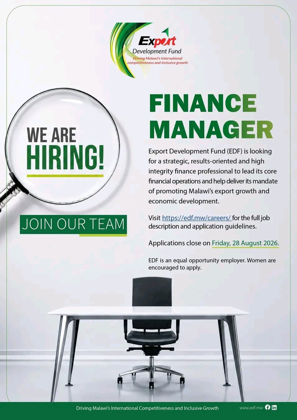 Finance manager at Export Development Fund